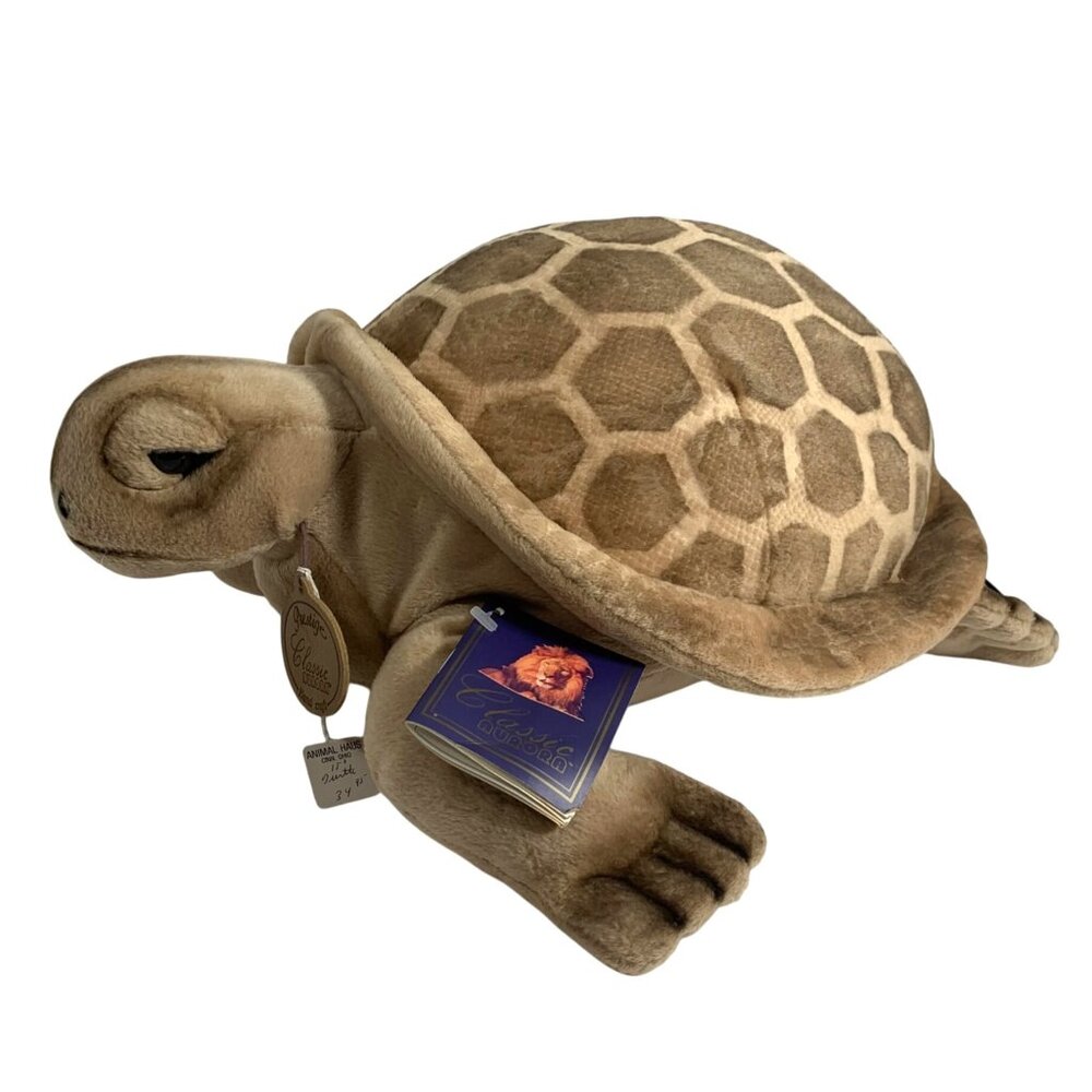 1996 Aurora Prestige Handcrafted Plush Turtle 16" Collectible Stuffed Animal